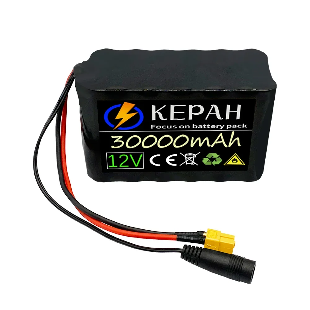 3s6p 12v 30ah 40A BMS orline battery pack 18650 lithium ion high capacity battery XT60 dc5521 400W high power motorcycle lamp