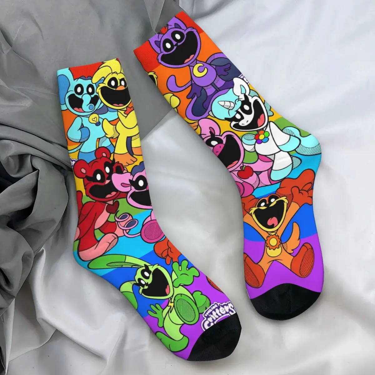 Adults Men Socks Smiling Catnap Critters Funny Cartoon Stockings Spring Funny Quality Socks Pattern Running Anti-Slip Socks