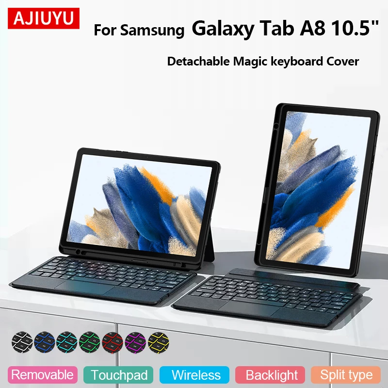 Touchpad Keyboard For Samsung Galaxy Tab A8 10.5" 2021 SM-X200 SM-X205 Case Tab A8 10.5 Inch Detachable Magic Keyboard Cover