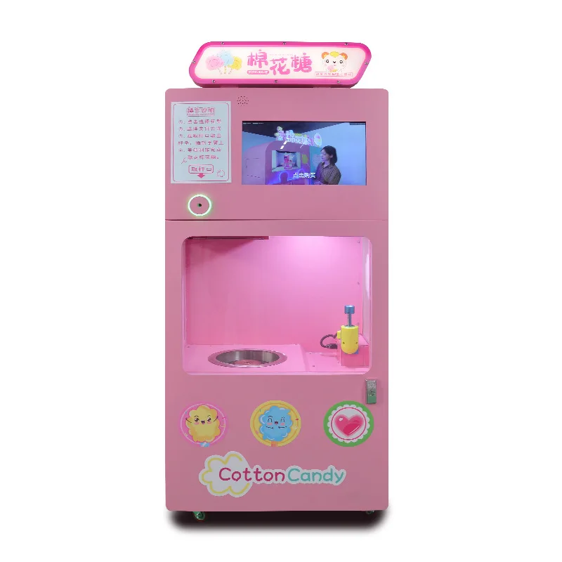 Intelligent 30 Flower Candy Floss Vending Making Machine Automatic Cotton Candy Vending Machine with Super Touch Advertising