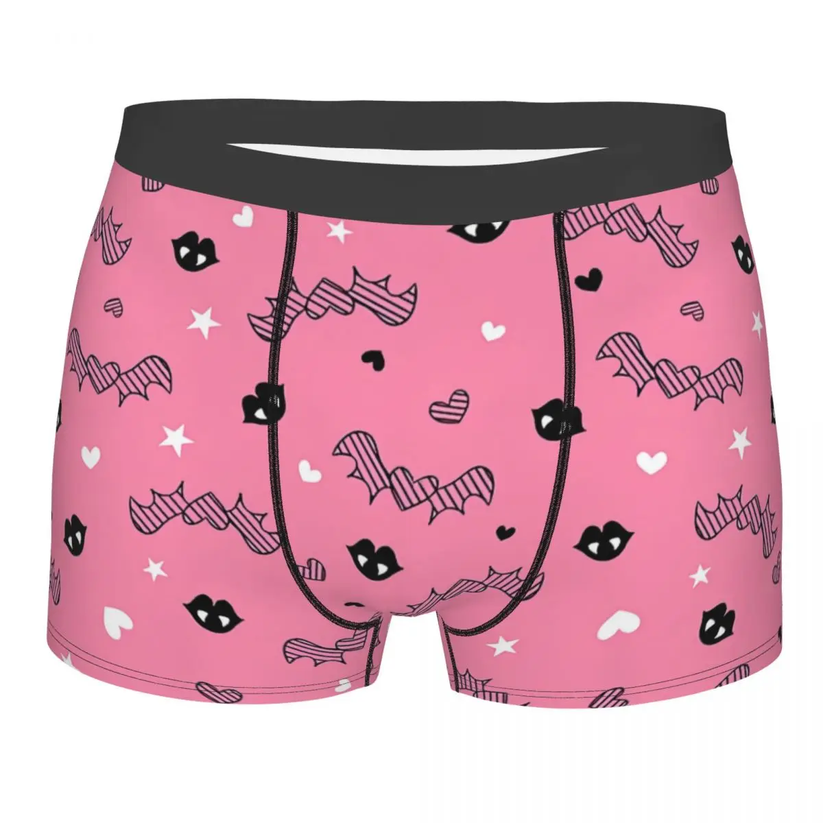 Goth Vampire Lips Hearts Stars Tiling Design Monster High Doll Underpants Homme Panties Men's Underwear Sexy Shorts Boxer Briefs