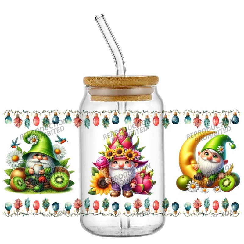 41 تصميم جديد لطيف سانتا كلوز مقاوم للماء لتقوم بها بنفسك شارات الهاتف ثلاثية الأبعاد نقل الأشعة فوق البنفسجية DTF ملصقات 16 أوقية نظارات عيد ميلاد سعيد كأس يلتف #2