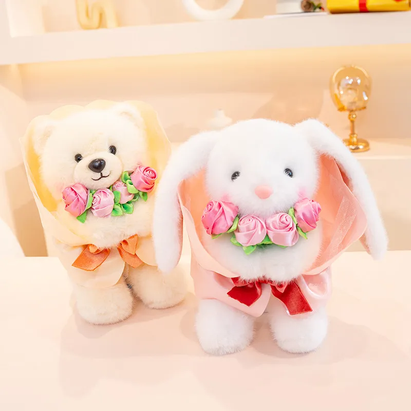 27 cm boeket kamer decor Valentijn pluche dier kussen Panda konijn beer schattig verjaardag Valentijnsdag cadeau voor vriendin