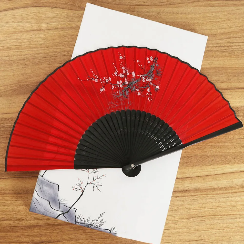 

Веер для тай-чи, йоги и кунг-фу, 26,5 см, с пластиковыми спицами, в различных стилях, с розовым цветочным узором, для классических танцев, в стиле шинуазри, подарок