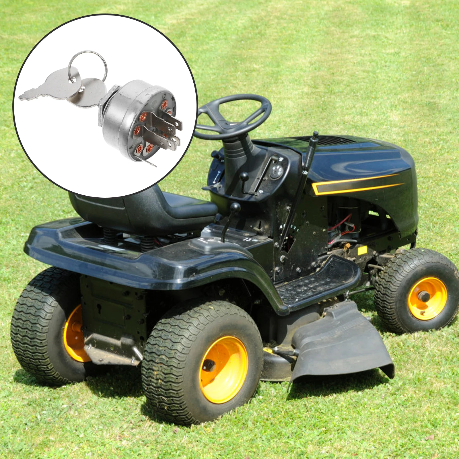 

Lawn Mower Start Switch Ignition Zinc Alloy Replacement Key AM38227 -002 33-398 Starter Tractor Vehicle Efficient Precise