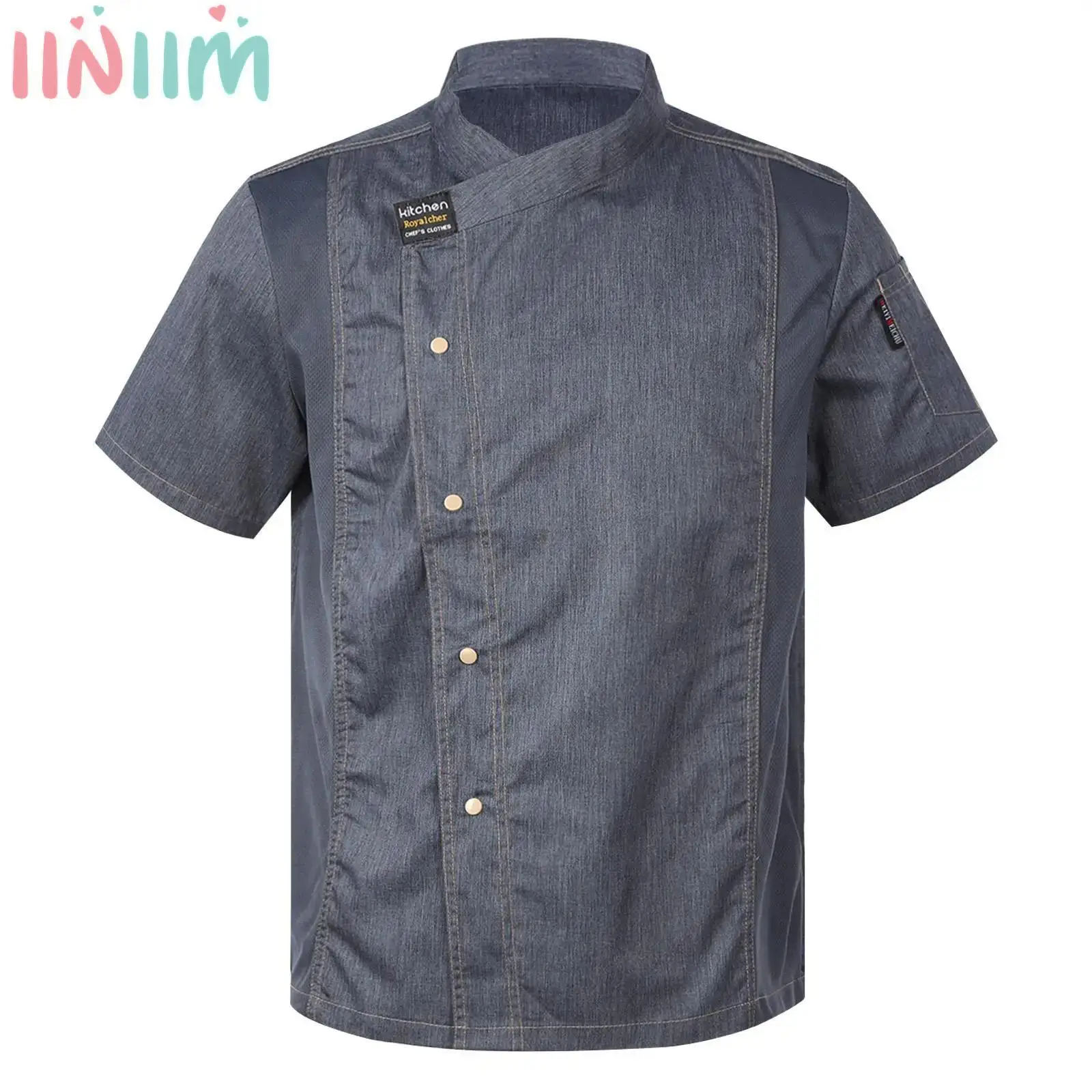 Uniforme de trabajo de cocina Unisex para hombres y mujeres, chaqueta de Chef, abrigo para Hotel, restaurante, cantina, tienda de pasteles, camisa de café, disfraz de cocina