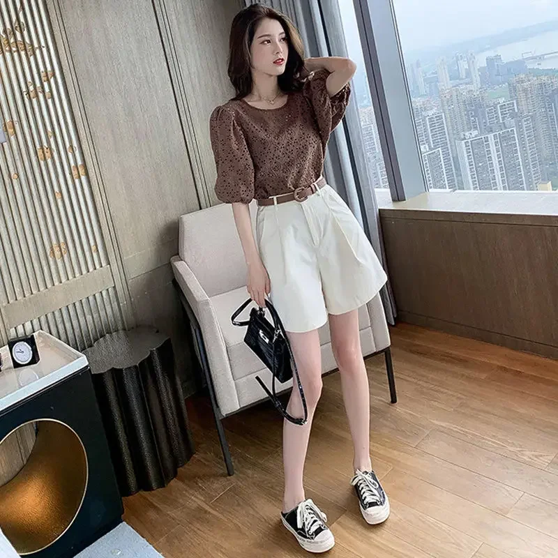 Korean Style Woman Shorts Summer Fashion 2024 New Outfit Casual Complete Two Light Novelties Kit Short Sets for Women 2 Pieces