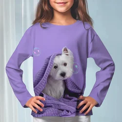 Long Tshirts Animal Dog 3D Printed Boys Girls Unisex Casual Fashion Cute Oversized Round Neck TShirt Kids Gril Tees Tops Clothes