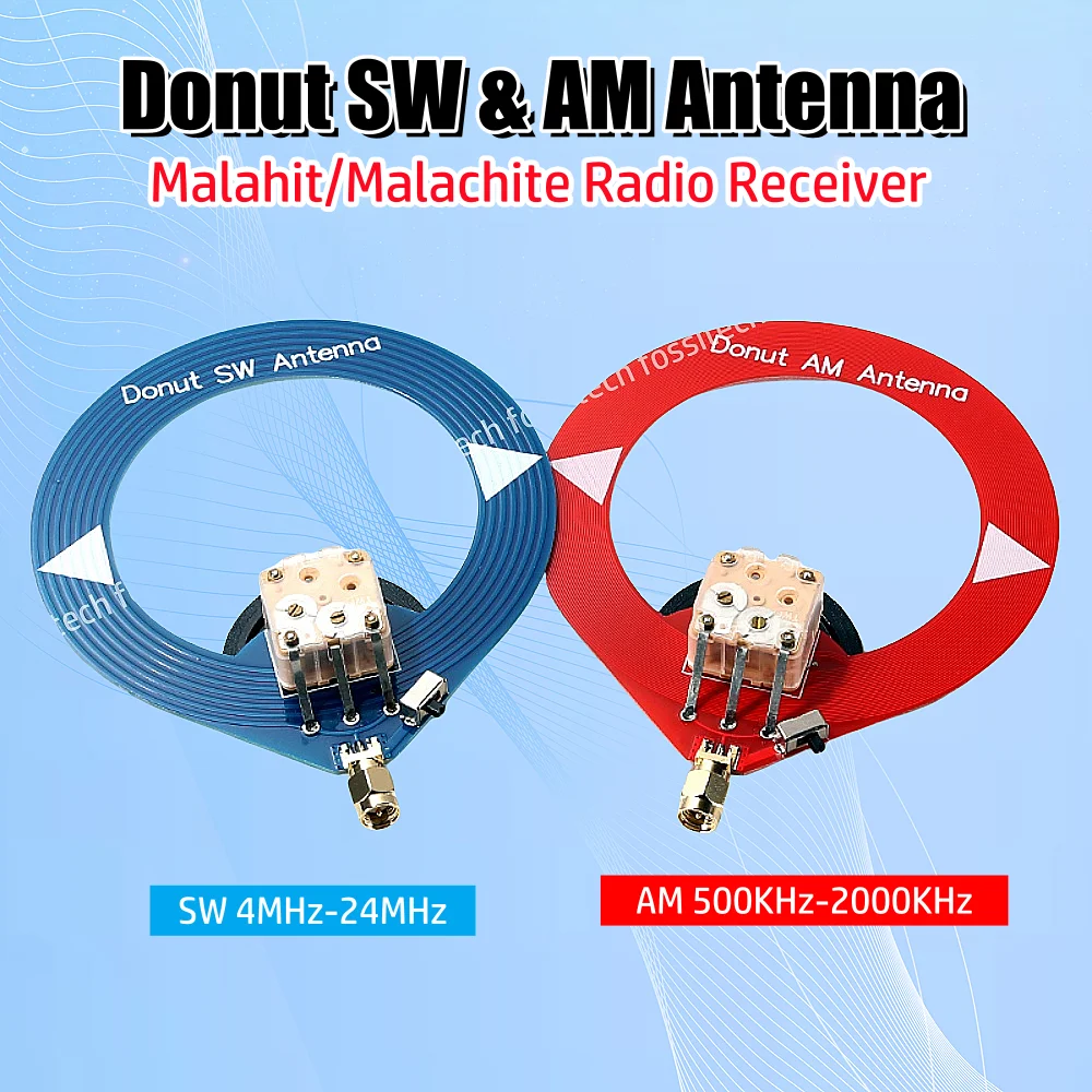 Ciambella di MALACHITE onda media 500-2000KHz Antenna a onde corte 4M-24MHz Antenna AM MW/SW Mini Antenna ad anello TOP3M9037 amplificatore di