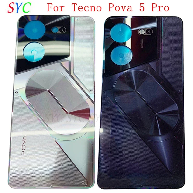 Rear Door Battery Cover Housing Case For Tecno Pova 5 Pro Back Cover with Camera Lens Logo Repair Parts