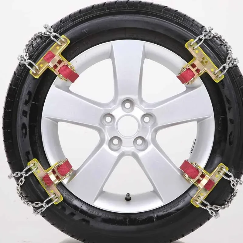 Winter Car Tire Snow Chain Manganese Steel Auto Anti-Skid Chain Ice Mud Tires Chain Adjustable Auto Wheel Tyre Belt for Cars