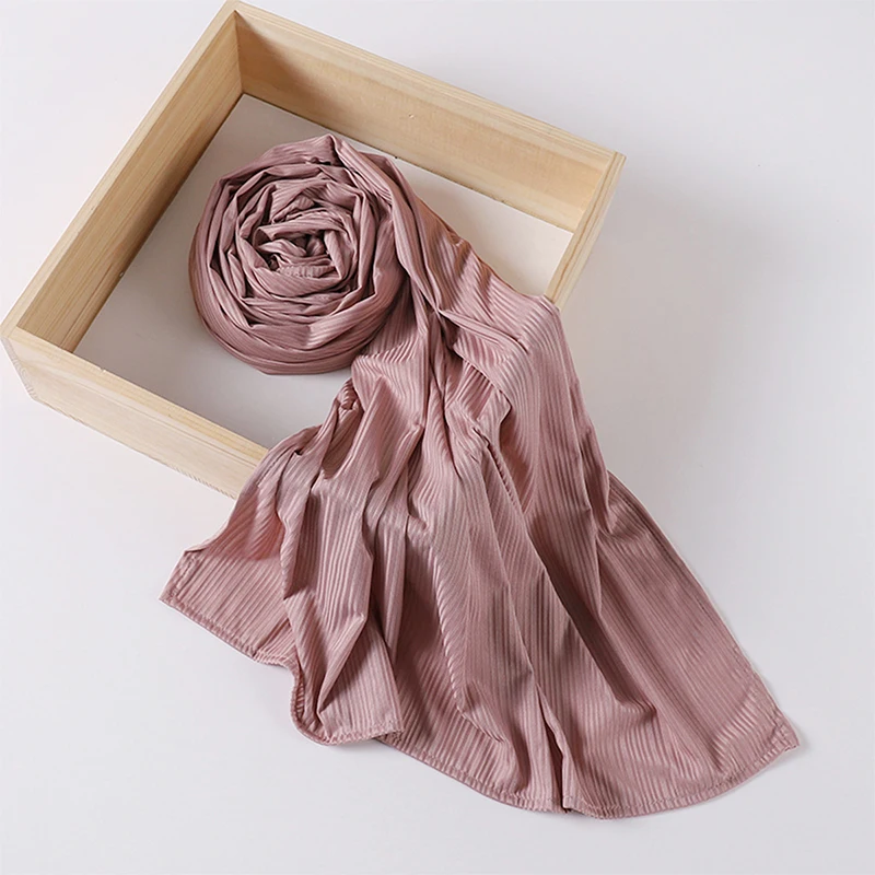 Muslim Hijabs for Women Scarf Thin Plain Shawls Femme Musulman Soft Viscose Rayon Headscarf Islamic Turban Headband 70x175cm