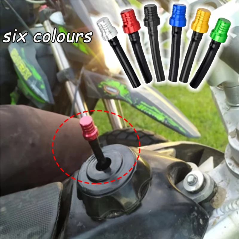 

Colorful Two-way Fuel Tank Cap With Steel Ball Breather Valve Aluminum Alloy Flex Hose Cap Motorcycle Accessories