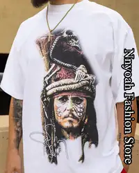 Captain Jack Sparrow Graphic T-Shirt Men Women Summer Vintage Cotton Tops Tees Kids Short Sleeve Clothing Daily Streetwear