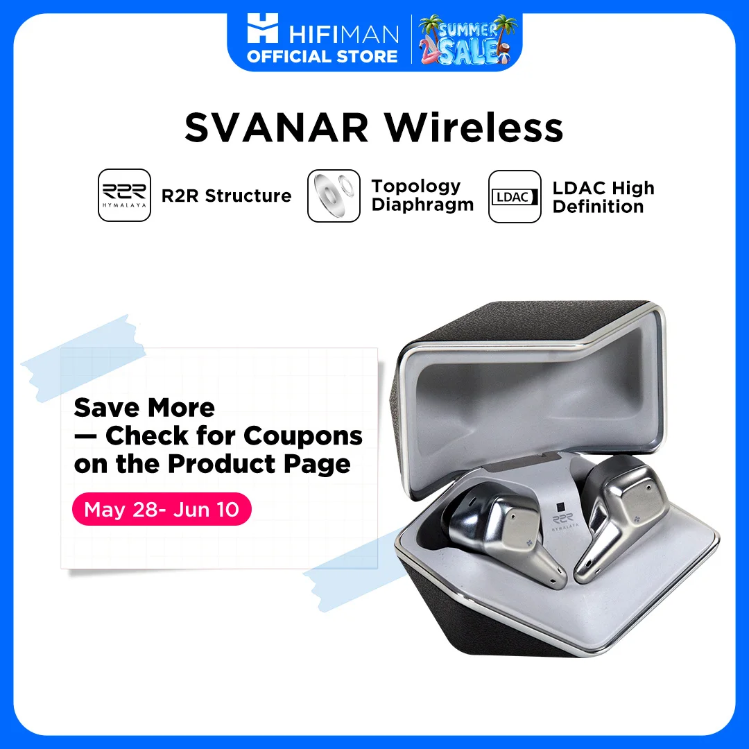 HIFIMAN SVANAR Auriculares intrauditivos inalámbricos Bluetooth de alta fidelidad, Hymalaya DAC, diafragma de topología, IPX5 resistente al agua/sudor y ANC
