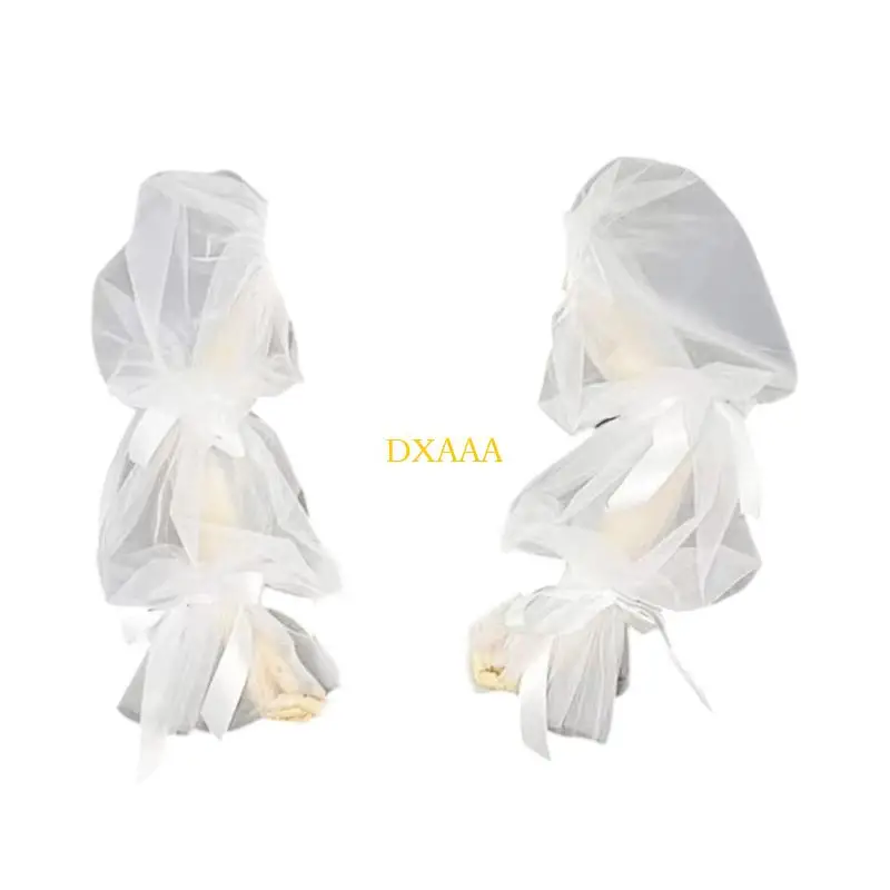 DXAA Women Detachable Arm Cover False Sleeves Oversized Tulle Decorative Sheer