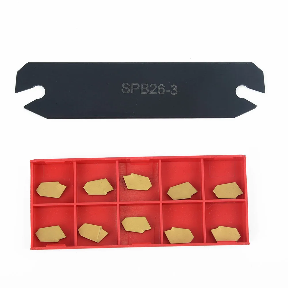 SPB326 Lathe Cut-Off Grooving Parting Tool-Holder With 10pcs GTN-3 SP300 Inserts Lathe Cutting Slotting Tool Holder Blade