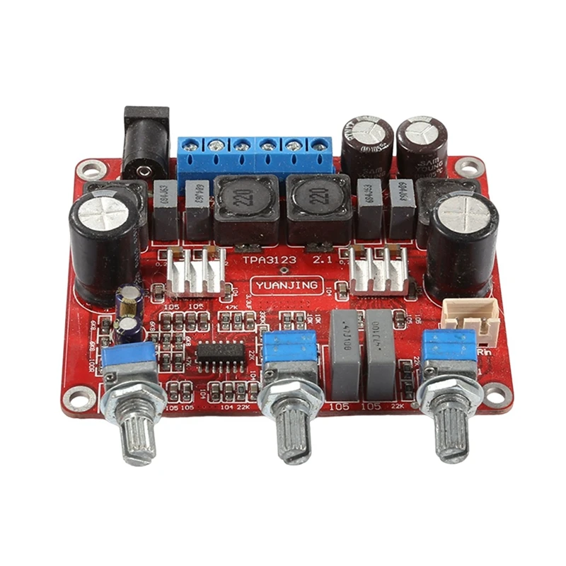 

TPA3123 Audio Board Module DC12-24V 2.1 Triple Channel Amplifier Board 2X25w+50W Subwoofer Module Easy Install