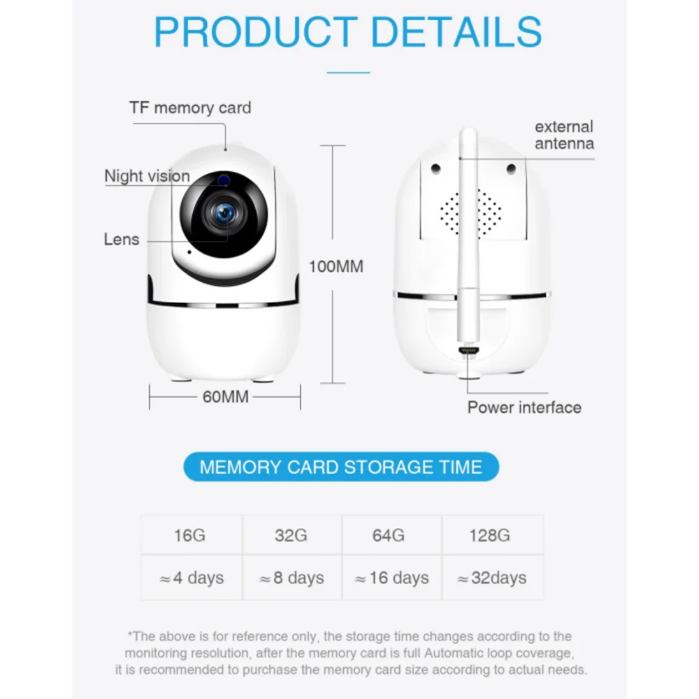 Home CCTV IP Camera Wifi Mini Camera Indoor Wifi Smart Camera Auto Tracking 1080P Baby Wireless Security YCC365 Plus