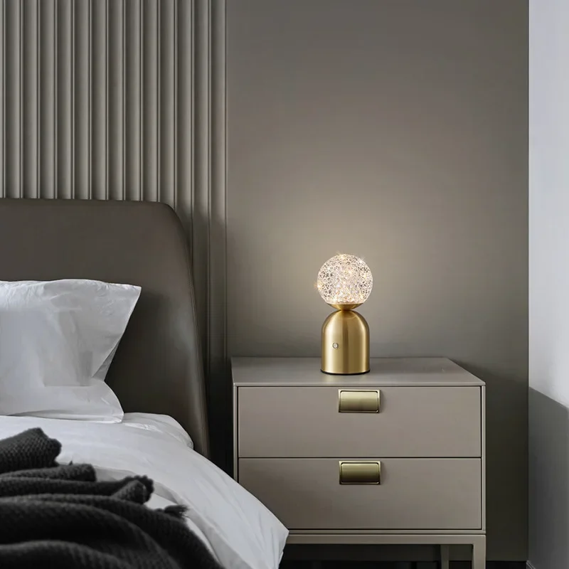 Minimalist Creative Bedroom Bedside Table Lamp Eye Protection Atmosphere Decoration Stepless Touch Dimming Night Light