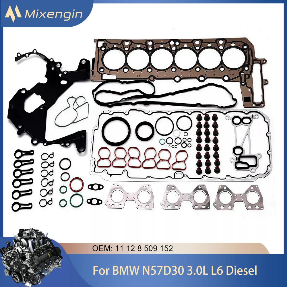 Fit BMW N57D30 3.0L L6 Diesel Engine Full gasket set Kit For BMW 330d 335d 430d 435d 530d 535d 640d 730d 740d X3 X4 X5 X6 3.0T
