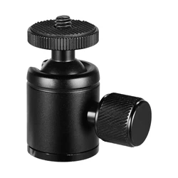 Mini Metal Tripod Head Adapter Ball Head with 1/4 Inch Screw and 3/8 Inch Screw Hole for Mobile Phone Camera LED Light Tripod