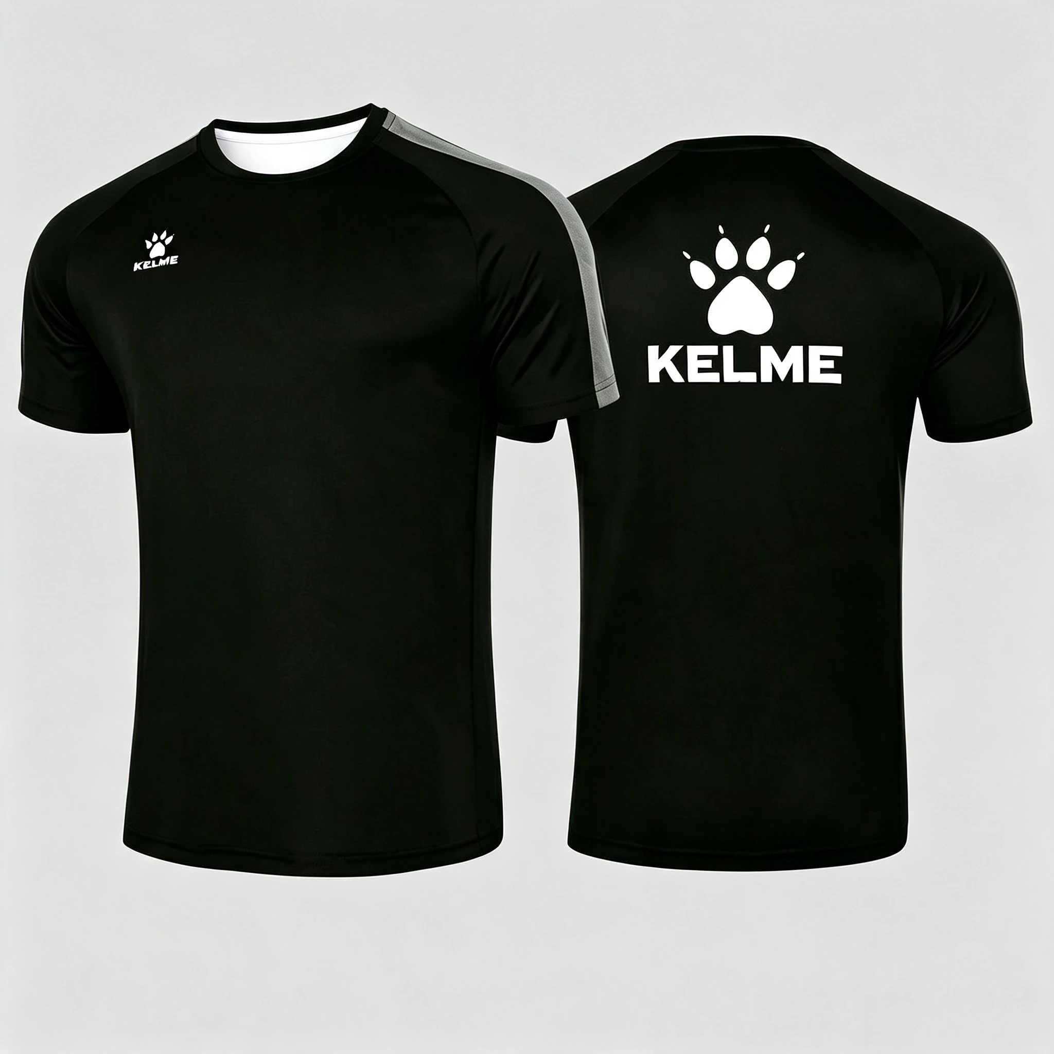 KELME Summer Men's Quick Dry Sports T Shirt Breathable Training Tee Running Soccer Short Sleeve Athletic Fitness Top