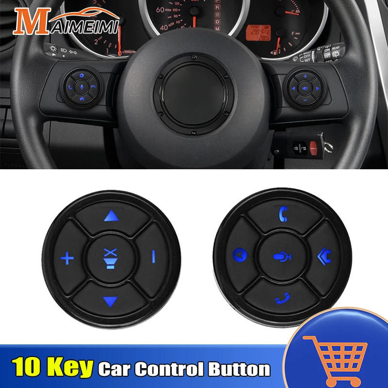 Universal 10 Key Car Remote Control Buttons Wireless Steering Wheel Controller Car Radio DVD GPS Navigation bluetooth-compatible