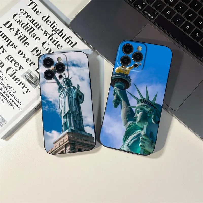 Statue of liberty Phone Case FOR IPhone 14 13 11 12 Pro 8 7 Plus X 13 Pro MAX XR XS MINI SE 2020 Black Covers