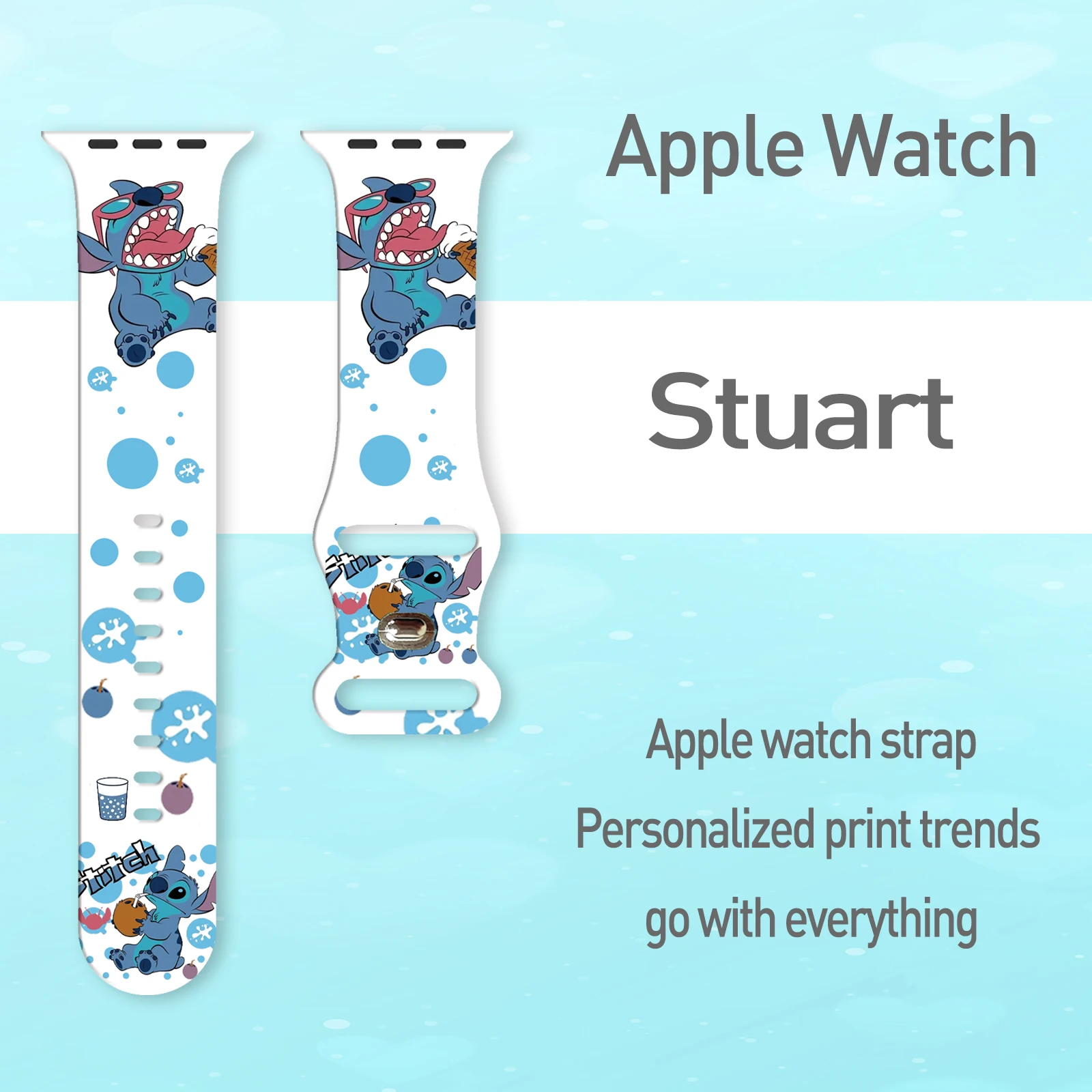 Disney Series Printed Watch Strap Suitable For Apple Watch 11/10/9/8 Band Silicone Strap Replaceable iWatch 46mm/44mm/42mm/41mm