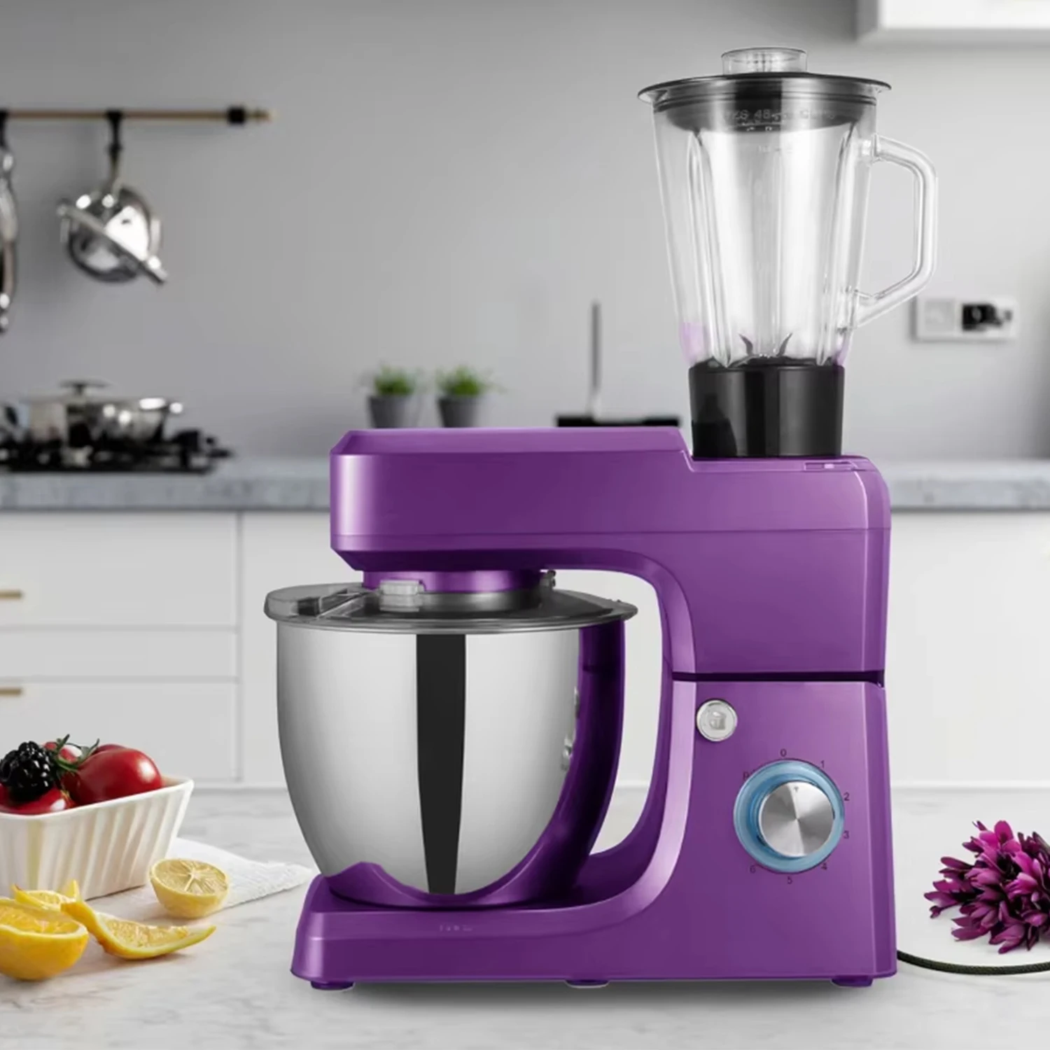 

6.5L 7L 8L 10L SUS304 Bowl with Electric Juice Cup Multifunction Food Processor Dough Cake Mixer