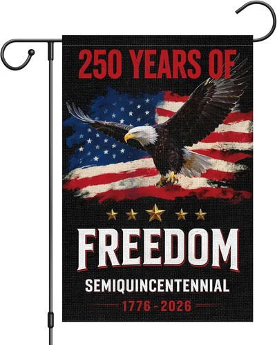 250 Years of Freedom American Semiquicentennial Garden Flag 1776-2026 12X18 Doub XXM