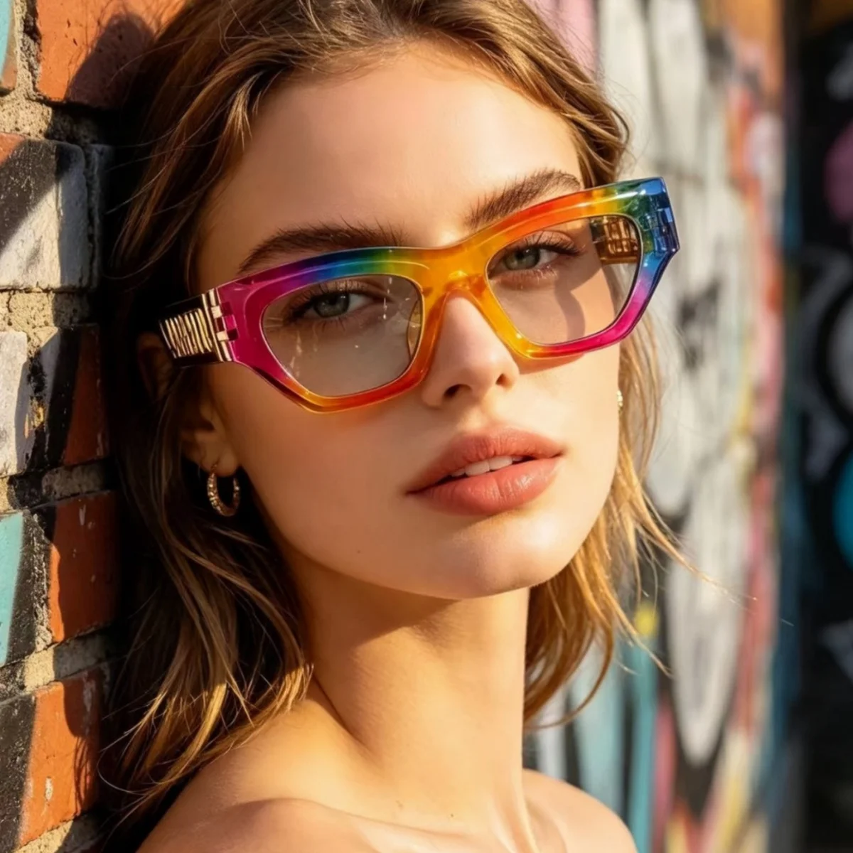 1pc European and American Retro Oval Frame Fashion Sunglasses for Men and Women, Trendy and Versatile, Summer Accessories, Hair