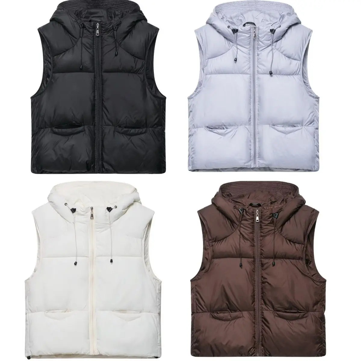 

Vests Waistcoats Thick Womens For Ladies Winter Down Quilted Multi-Pockets Thickened Plush Anti-Freezing Warmth Functional Retro