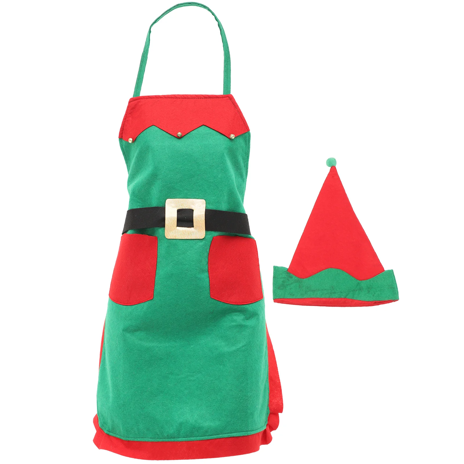 Christmas Apron Costume for Party Decorative Hat Adult Cosplay Women Dressing Sleeveless Xmas