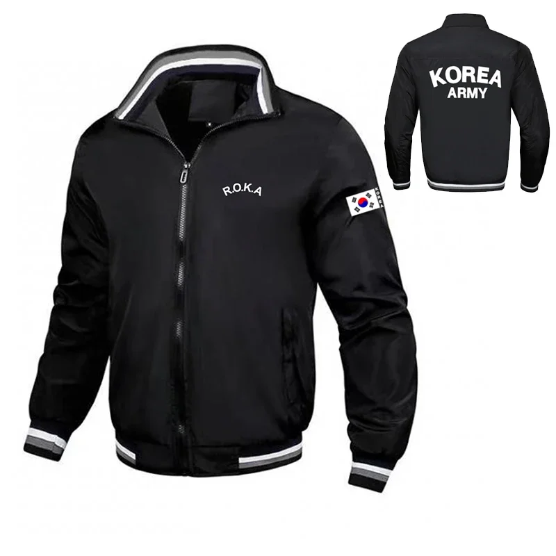 Roka - Men's High Neck Baseball Jacket, Informal Splicing Pants, High Quality Jacket, Spring and Autumn