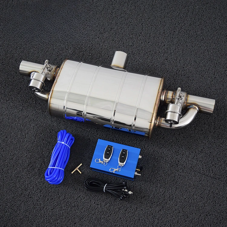 Cross-border, car exhaust pipe modification remote control variable T drum in double out double valve pneumatic valve drum with