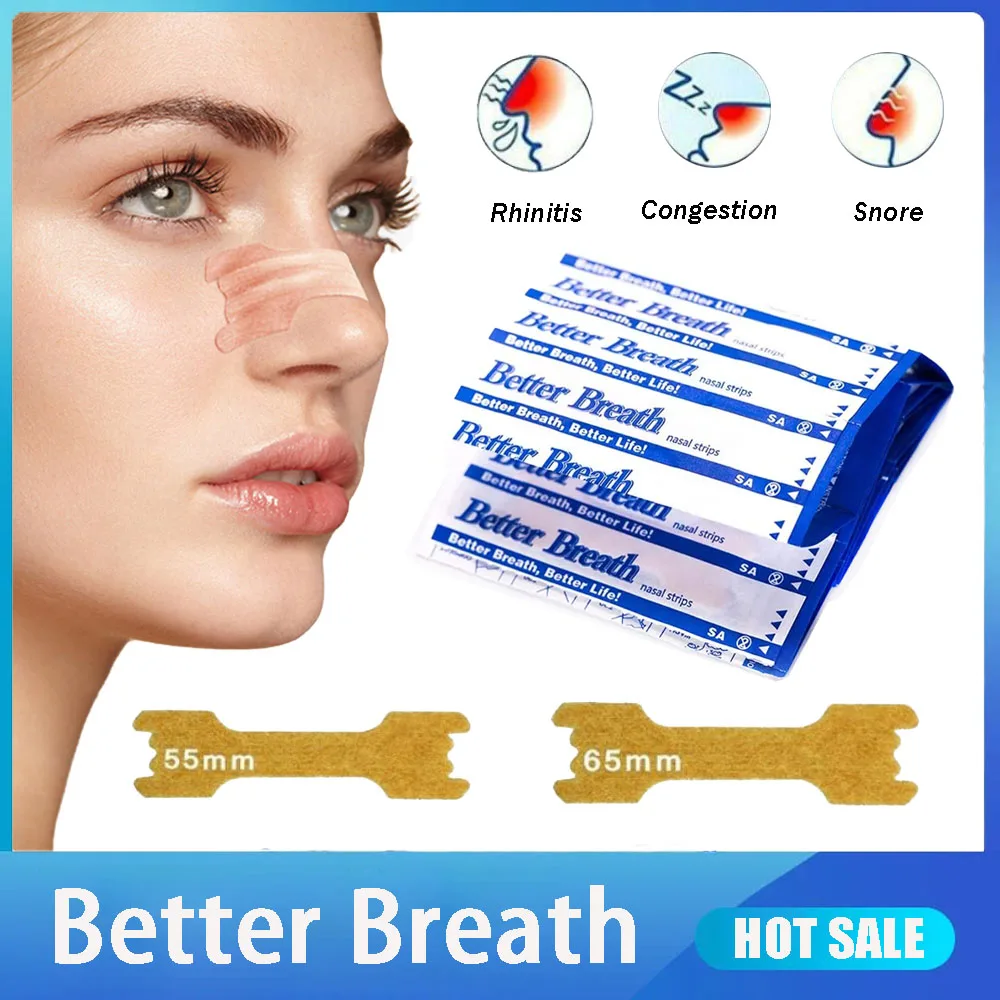 Parche antironquidos Better Breath para adultos y niños, tiras nasales, pegatina de respiración Nasal, pegatinas antirronquidos, 50-200 piezas