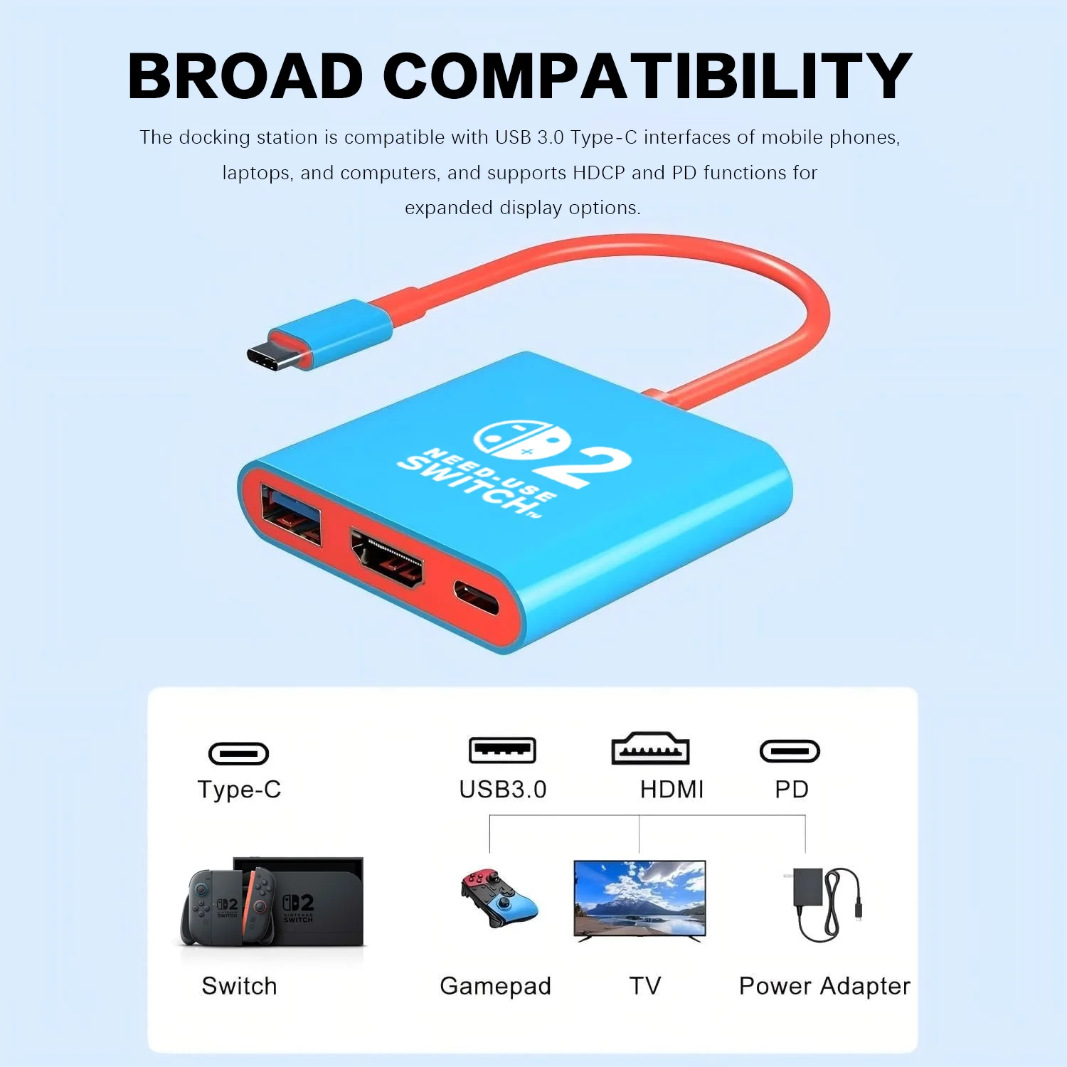 4K60Hz Type-C to HDMI Adapter Cable High-Definition Screen Mirroring for Nintendo Switch2 Oled/Lite Mobile Phones Laptops view 4