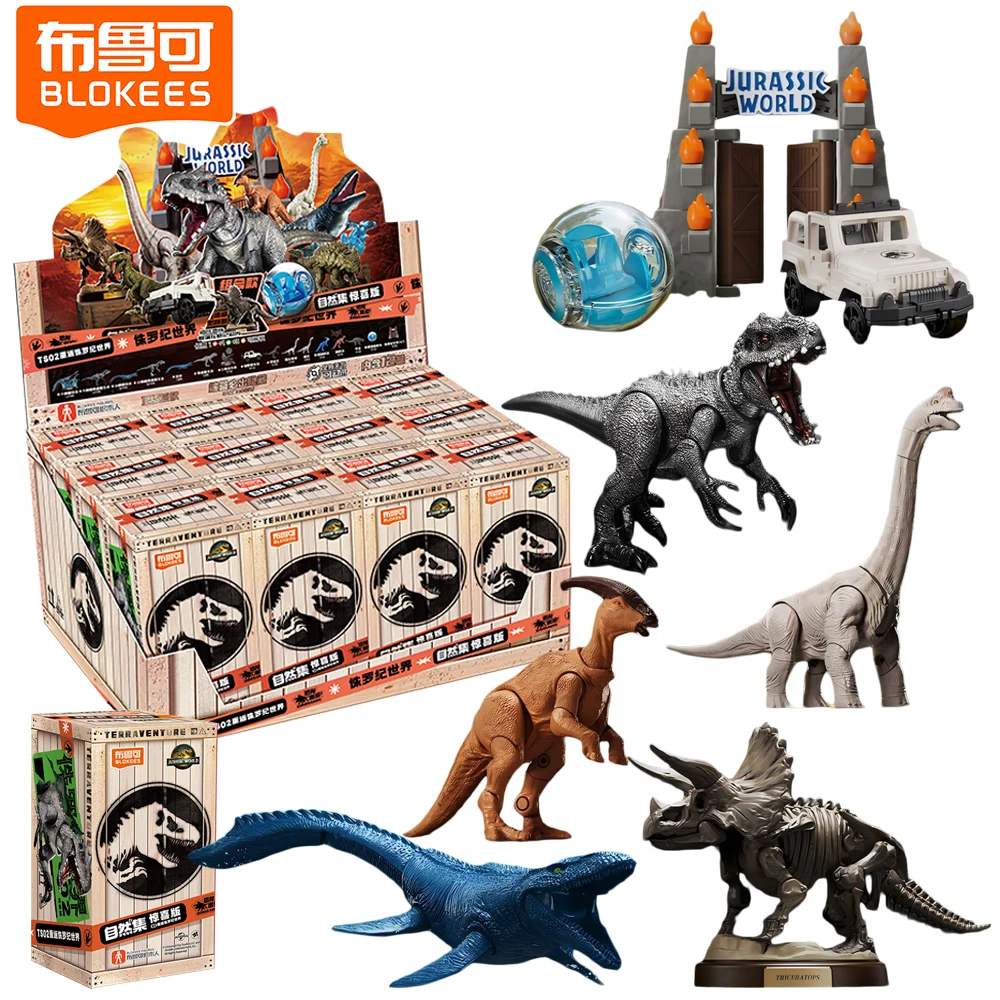 

Новый оригинальный BLOKEES мир Юрского периода слепая коробка фигурка динозавра поставляемая модель модные игрушки настольный орнамент Декор Рождественский подарок