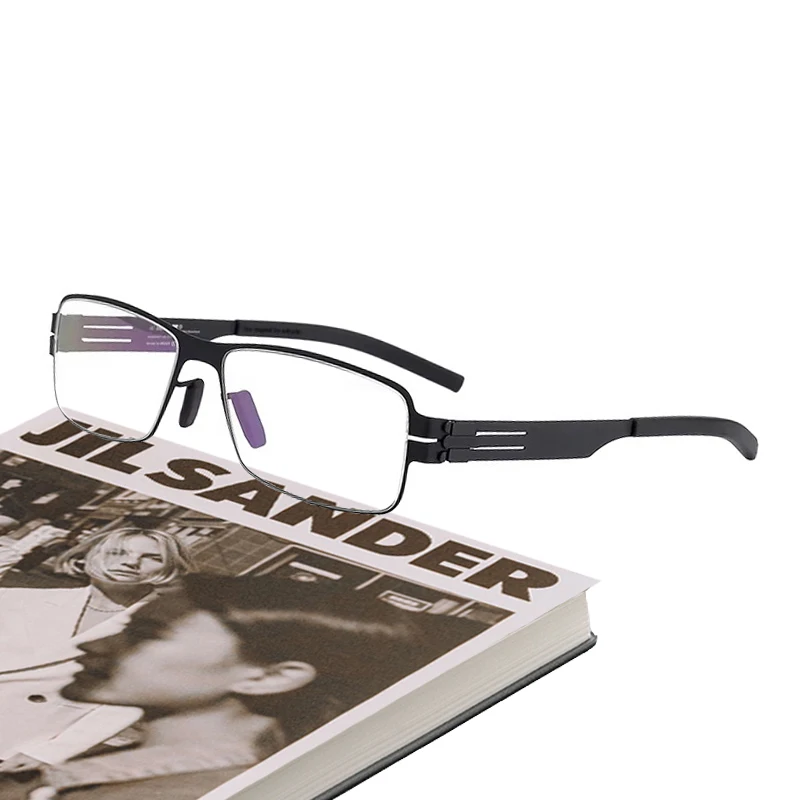 Germany Screwless Rectangle Glasses Frame Men Ultralight Business Full Rim Eyeglasses Women Optical Myopia Prescription Eyewear