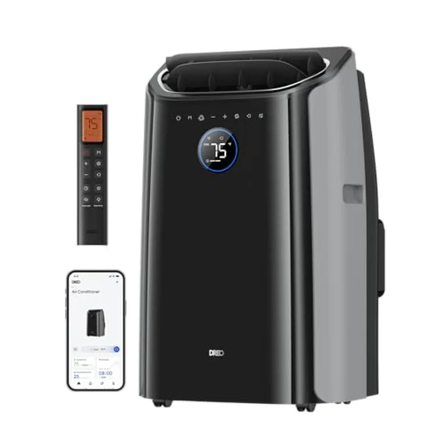 Portable Air Conditioner 516S for bedroom use, ABS plastic body, white color, drainage-free cooling with smart APP/voice/remote