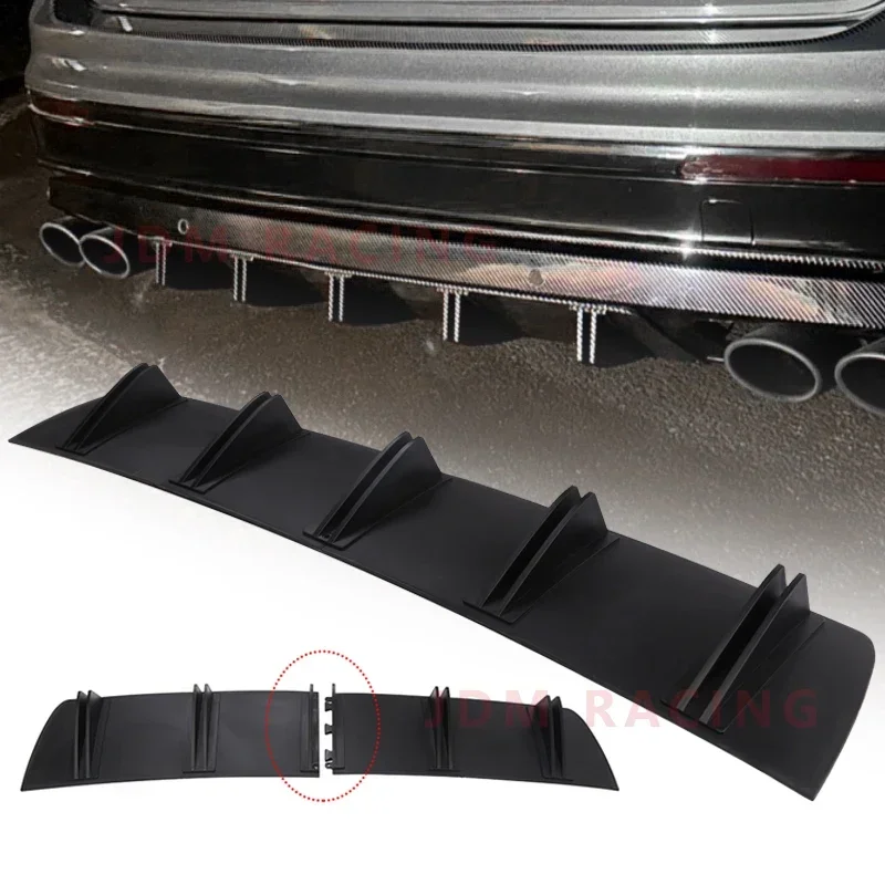 

Universal Car Rear Bumper Lip ABS Double Wing Rear Shark Chassis Fin Style Curved Bumper Lip Diffuser Anti-collision 2 in 1