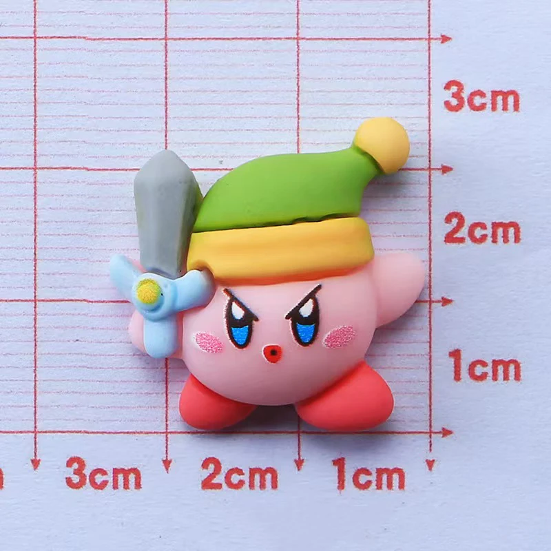 8Pcs/Set Cartoon Cute Anime Figure Mini Star Kirby Ear Studs Hairpin Nail Decoration Water Cup Case Resin DIY Accessories image 5