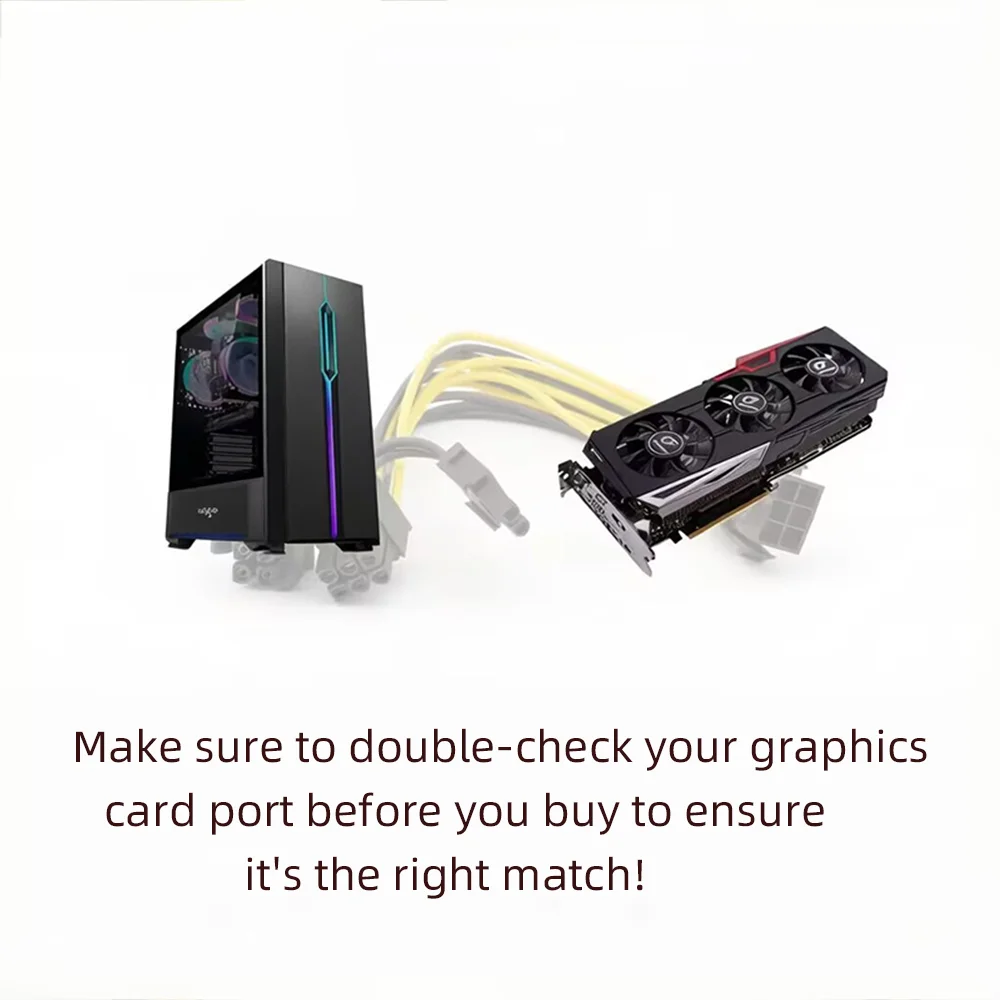2PCS 6 Pin Feamle To 8 Pin Male PCI Express Power Converter Cable CPU Video Graphics Card 6Pin To 8Pin PCIE Power Cable image 6