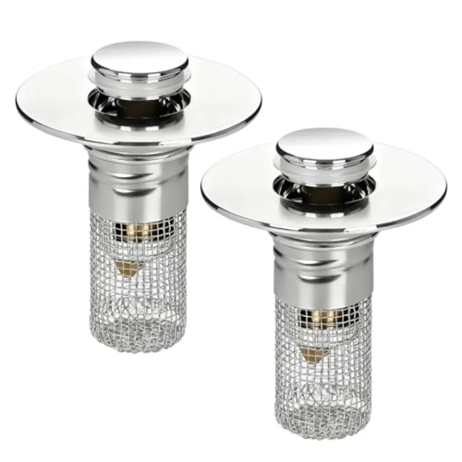 

Sink Drain Strainer Hair Catcher, Press-Type Detachable Drain Hair Catcher, Comes with a Corrosion-Resistant Filter Element, Ba