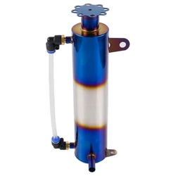 jdm style Burnt Blue Radiator Coolant Cooling Aluminum Catch Tank Overflow Reservoir for Universal Car 400ML