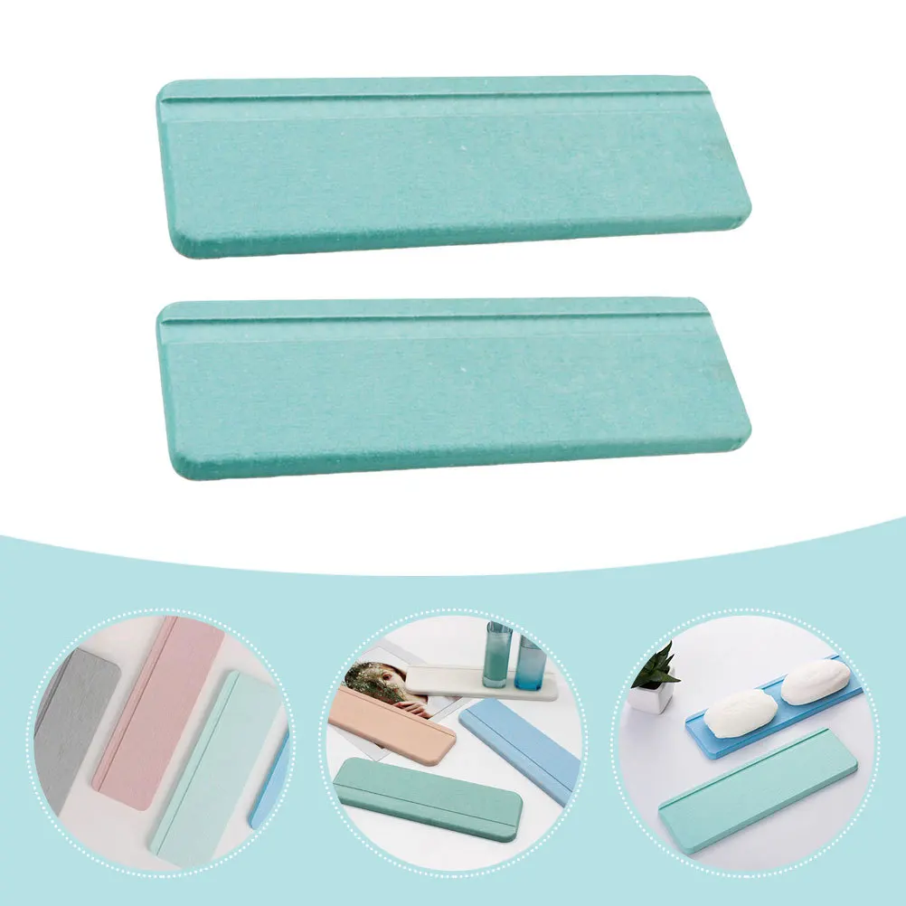 

2Pcs Diatom Coaster Non-Slip Pad for Wash Basin Mouthwash Coaster Desktop Absorbent Pad Bathroom Accessories Soap Saver