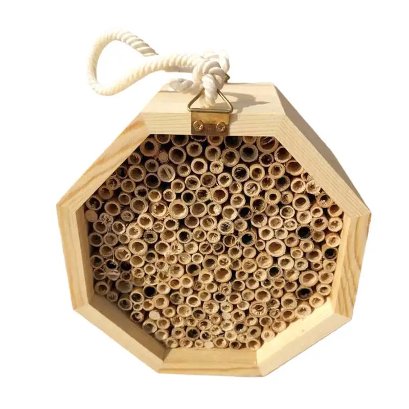 

Bee Hotel Wooden Bee Hive Pollinating Palace Butterfly House Wasp Habitat for Garden Balcony Backyard Outside Patio
