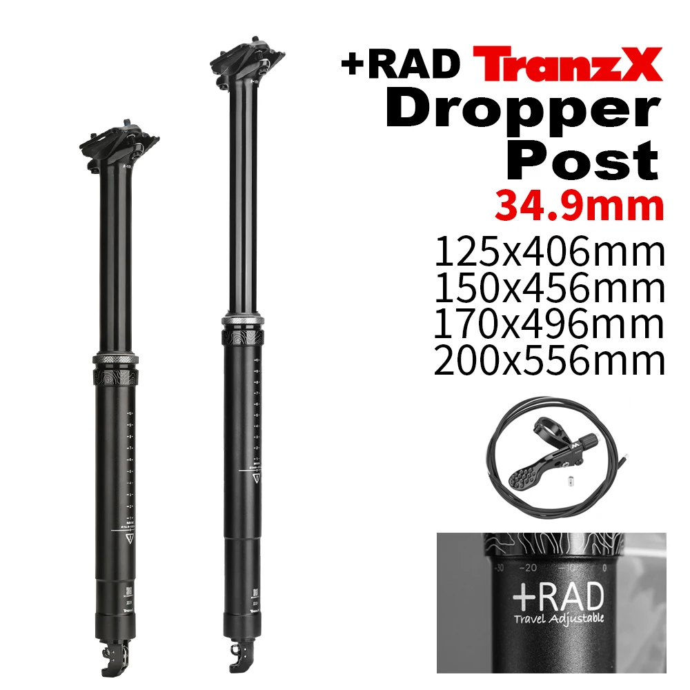 

TranzX Bicycle Dropper Seatpost 34.9mmX 125/150/170/200mm Travel For MTB Folding Bikes Reinforced Construction for Rough